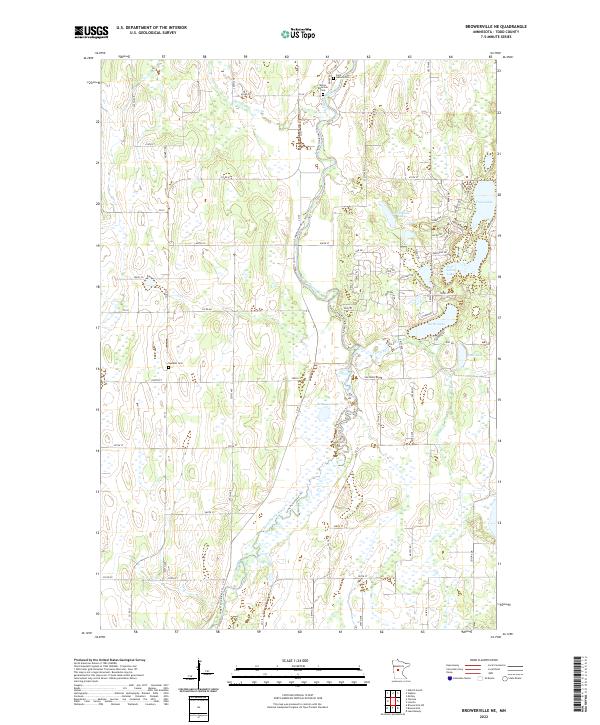 Browerville NE topographic map thumbnail