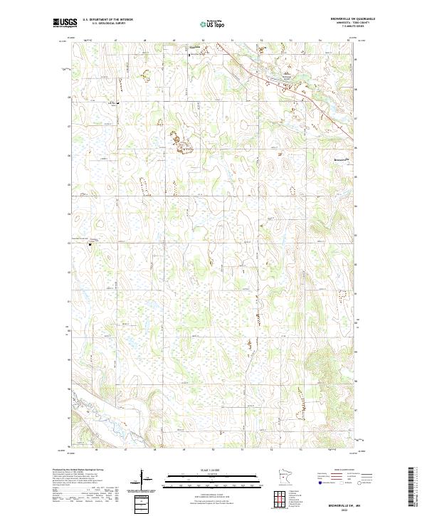 Browerville SW topographic map thumbnail