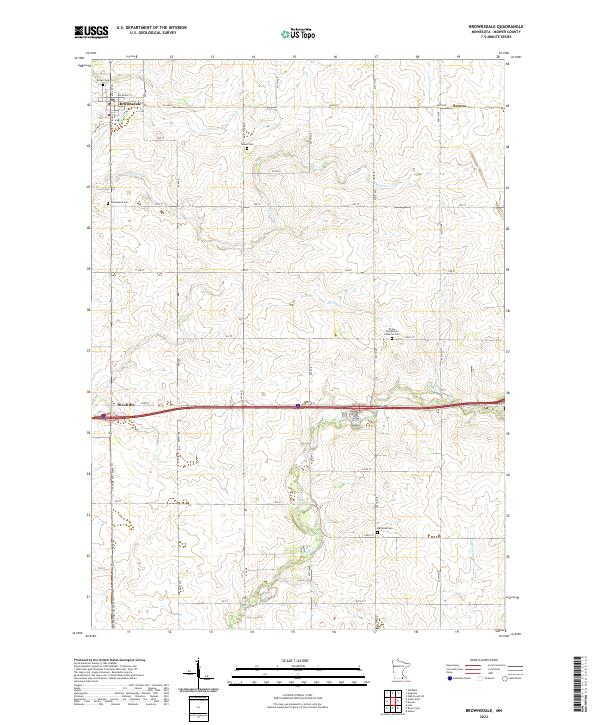 Brownsdale topographic map thumbnail