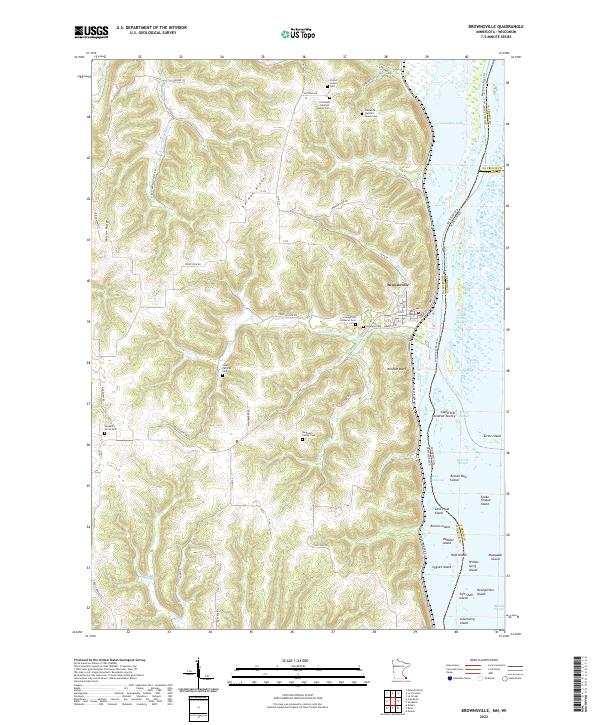 Brownsville topographic map thumbnail