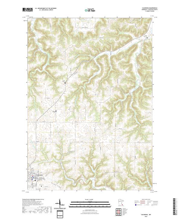 Caledonia topographic map thumbnail