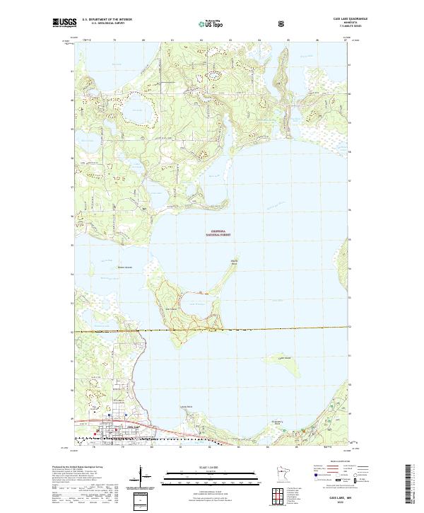Cass Lake topographic map thumbnail