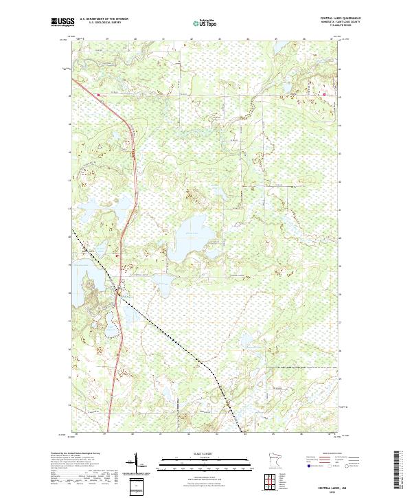 Central Lakes topographic map thumbnail