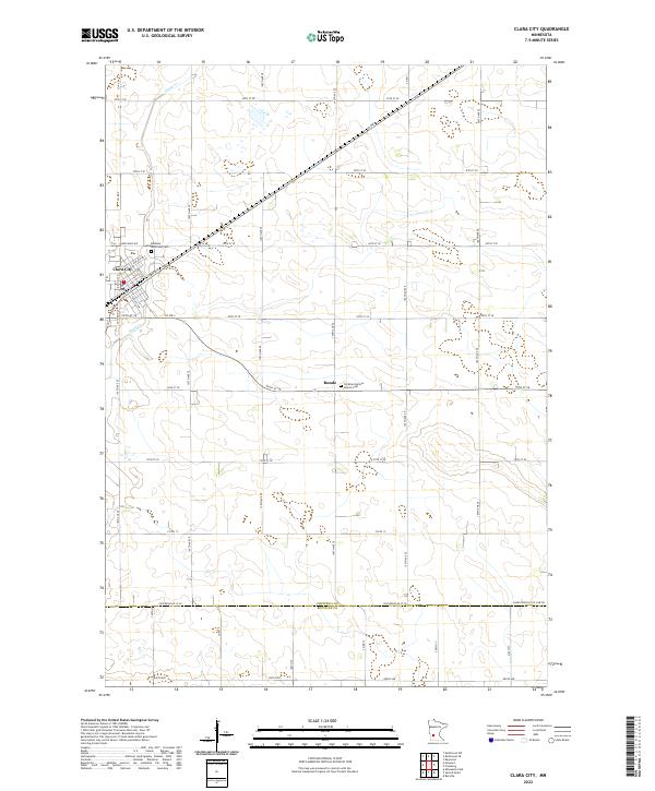Clara City topographic map thumbnail