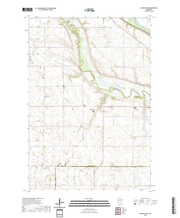 Clarkfield NE topographic map thumbnail