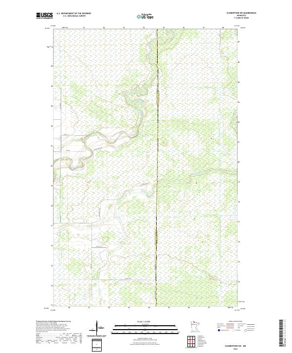 Clementson SW topographic map thumbnail
