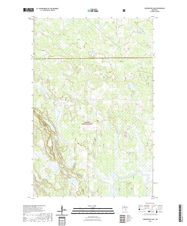Coddington Lake topographic map thumbnail