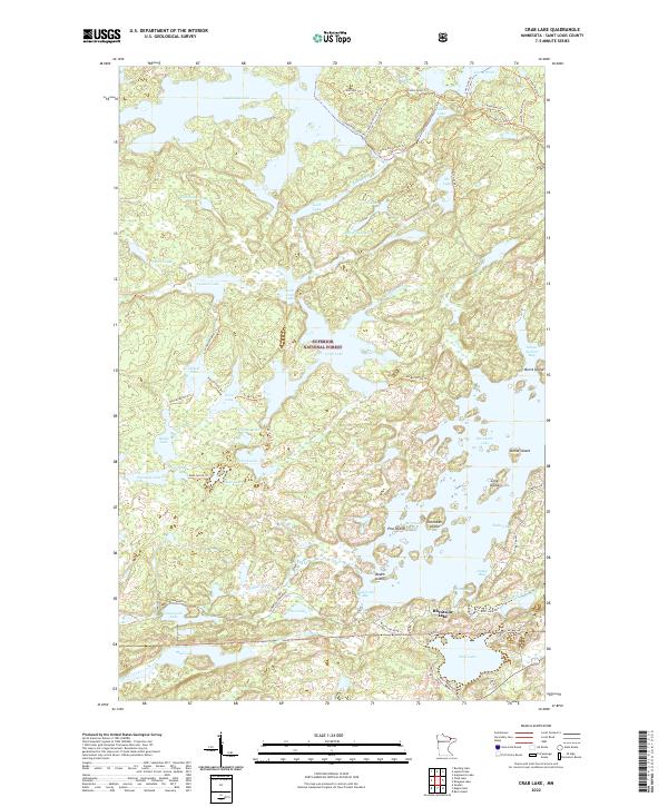 Crab Lake topographic map thumbnail
