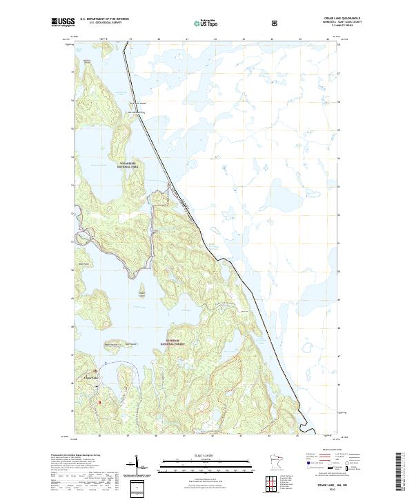 Crane Lake topographic map thumbnail