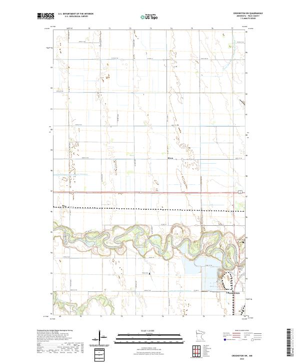 Crookston SW topographic map thumbnail