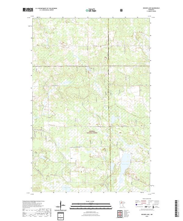 Decker Lake topographic map thumbnail