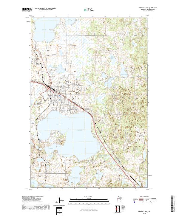 Detroit Lakes topographic map thumbnail