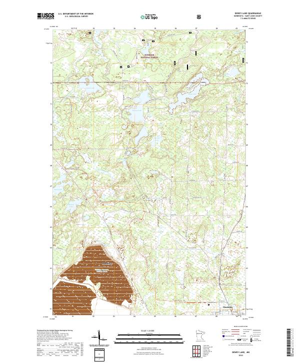 Dewey Lake topographic map thumbnail