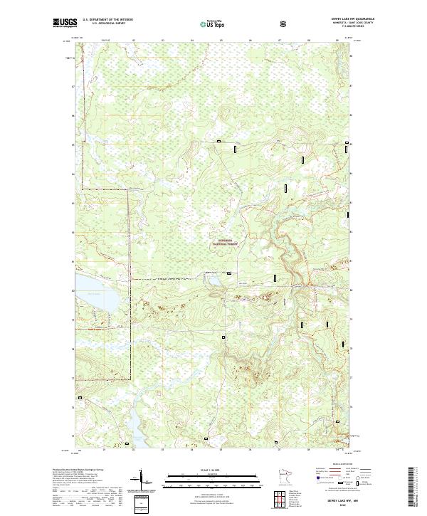 Dewey Lake NW topographic map thumbnail