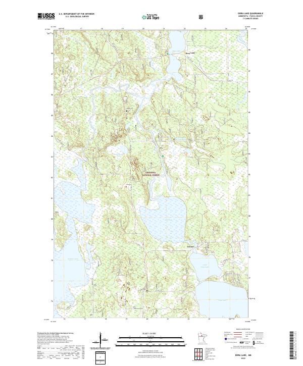 Dora Lake topographic map thumbnail
