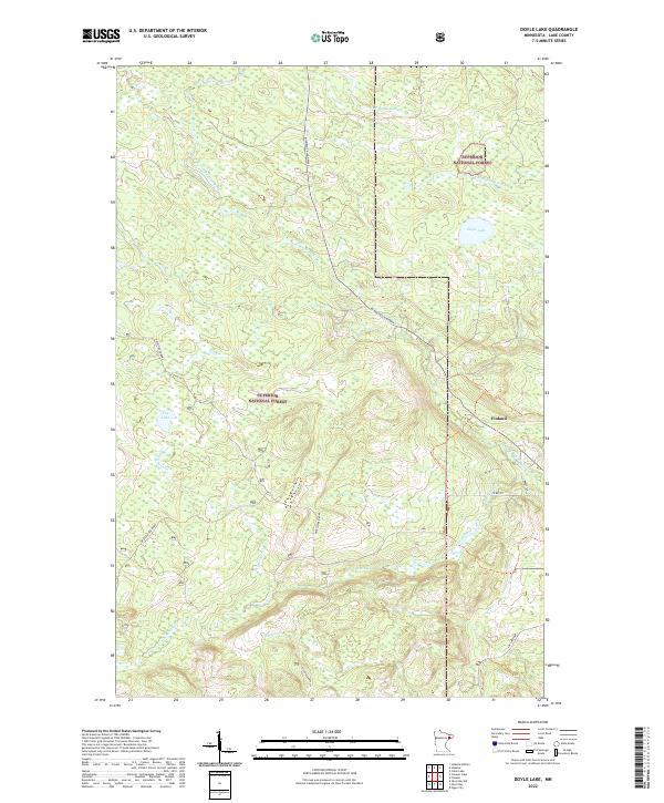 Doyle Lake topographic map thumbnail