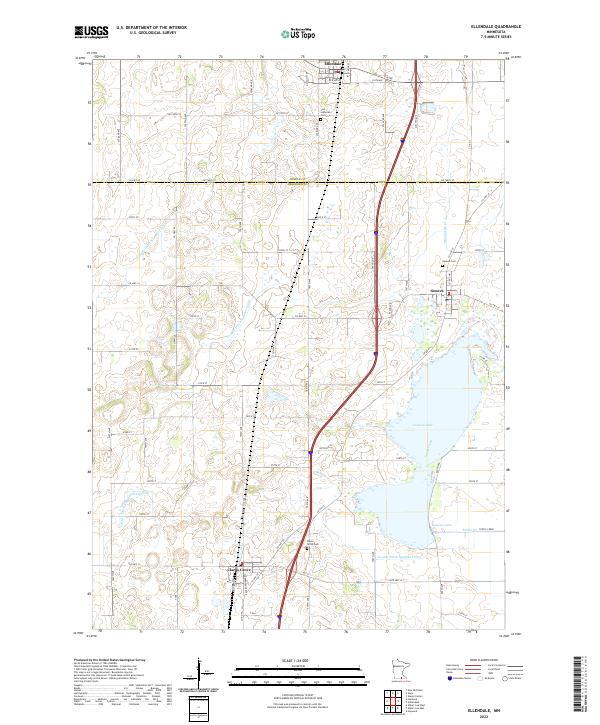 Ellendale topographic map thumbnail
