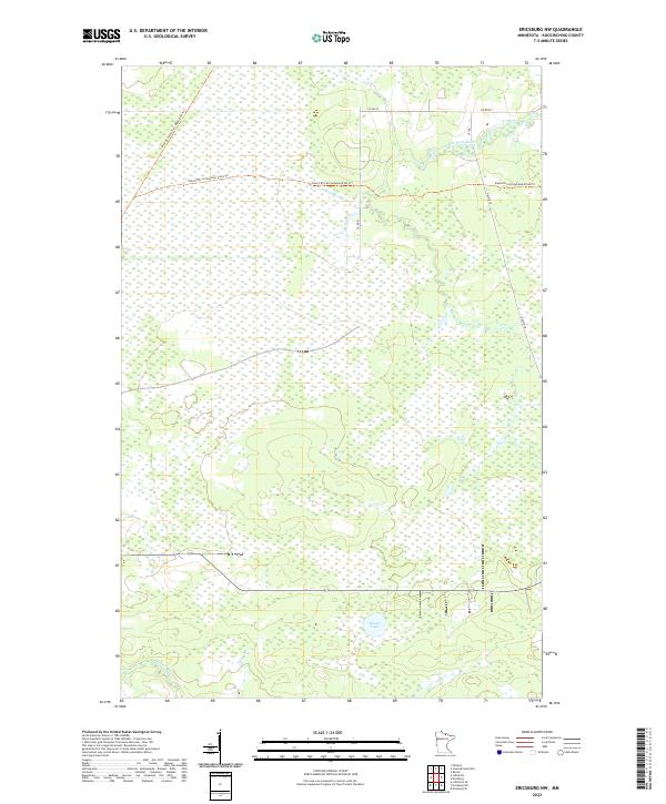 Ericsburg NW topographic map thumbnail