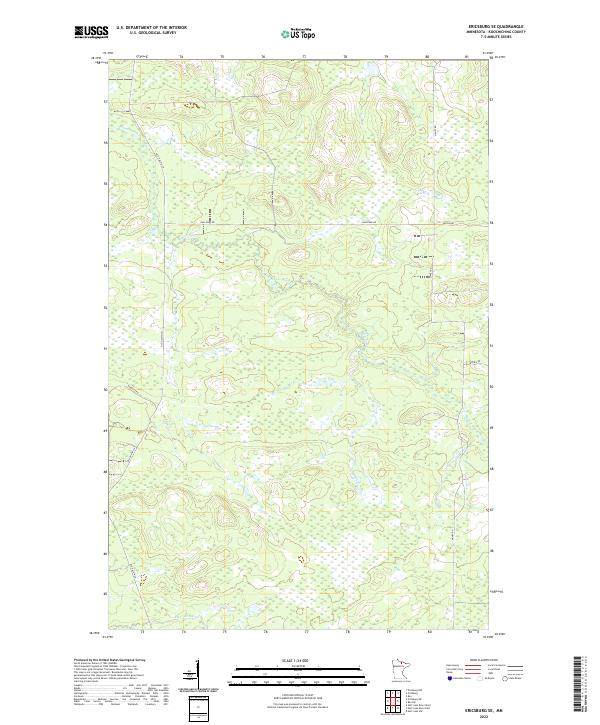 Ericsburg SE topographic map thumbnail
