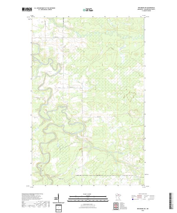 Ericsburg SW topographic map thumbnail