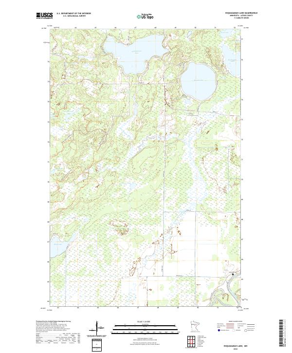 Esquagamah Lake topographic map thumbnail
