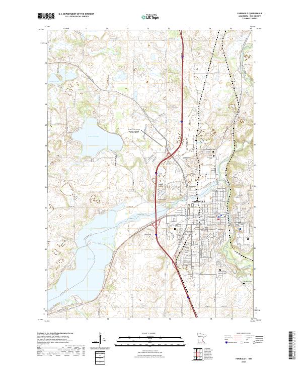 Faribault topographic map thumbnail