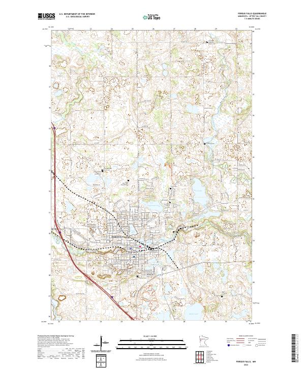 Fergus Falls topographic map thumbnail
