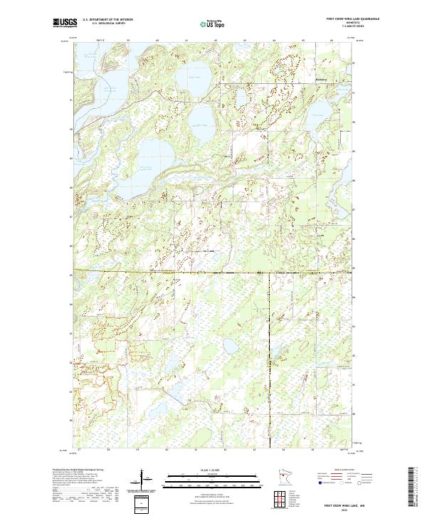 First Crow Wing Lake topographic map thumbnail