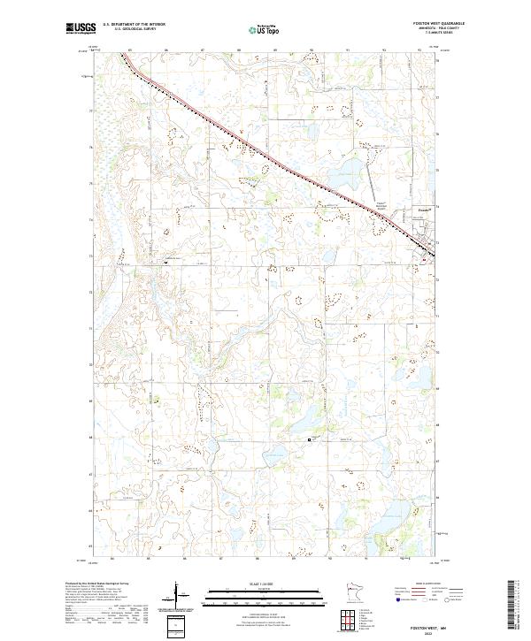 Fosston West topographic map thumbnail