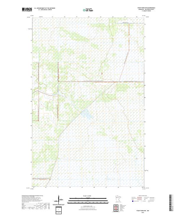 Four Town NW topographic map thumbnail