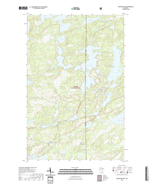 Fourtown Lake topographic map thumbnail