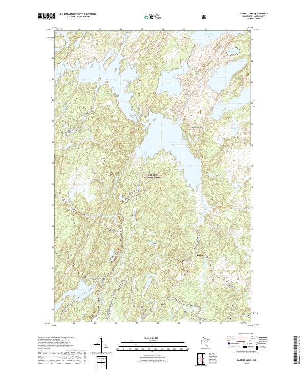 Gabbro Lake topographic map thumbnail