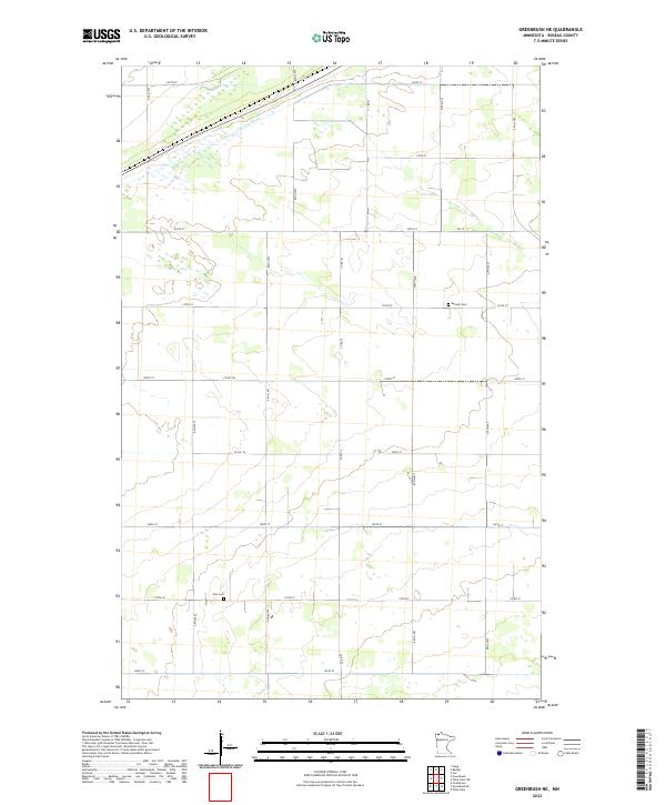 Greenbush NE topographic map thumbnail