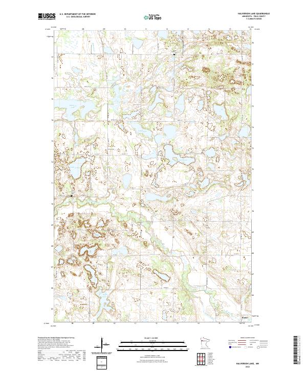 Halverson Lake topographic map thumbnail