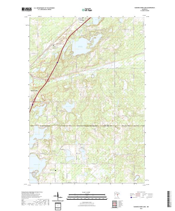 Hanging Horn Lake topographic map thumbnail
