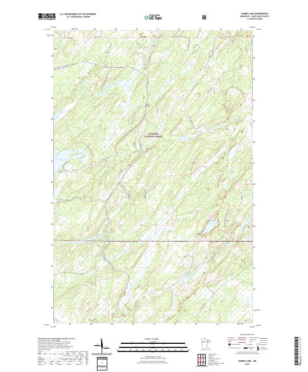 Harris Lake topographic map thumbnail