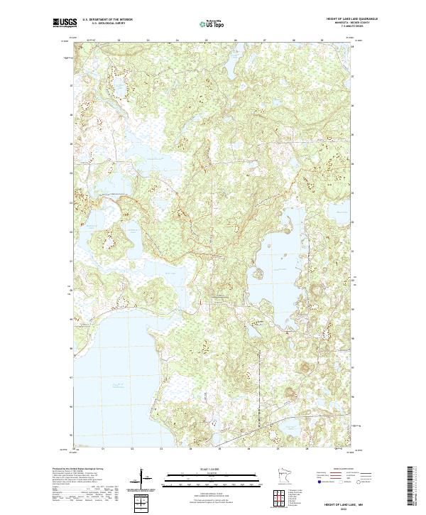 Height of Land Lake topographic map thumbnail