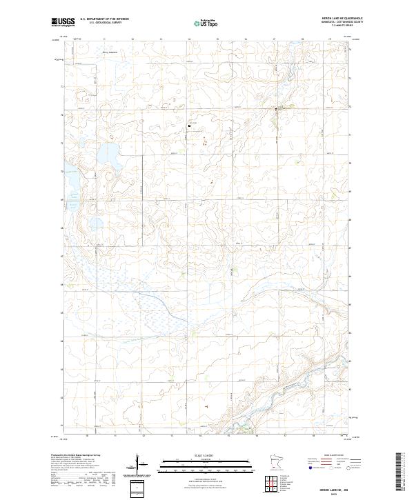 Heron Lake NE topographic map thumbnail