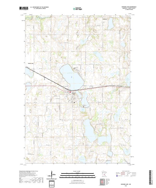 Howard Lake topographic map thumbnail