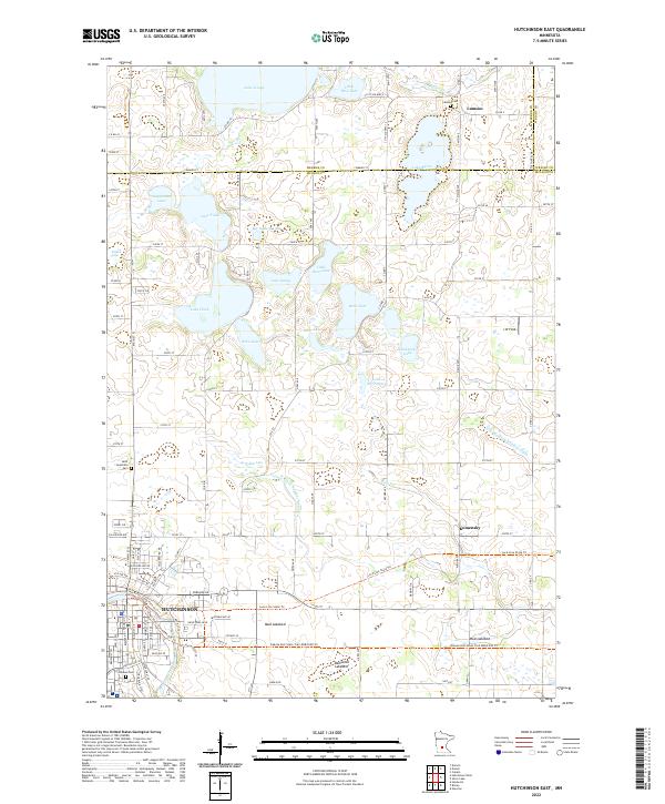 Hutchinson East topographic map thumbnail