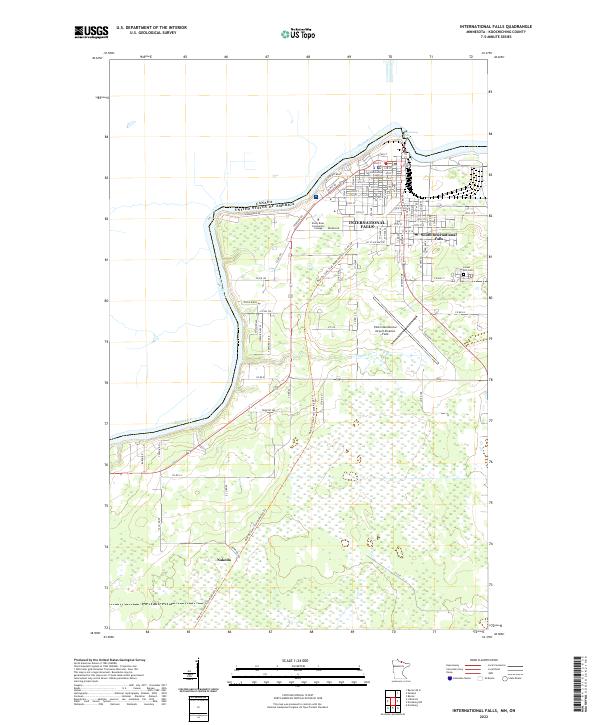 International Falls topographic map thumbnail