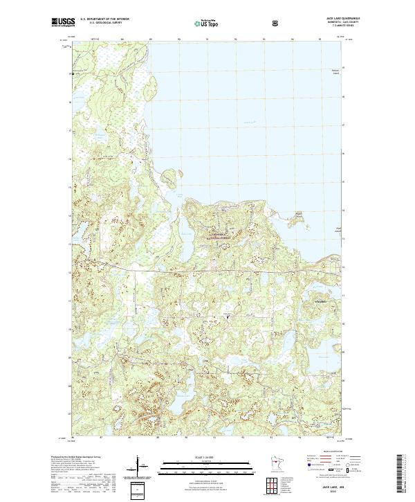 Jack Lake topographic map thumbnail