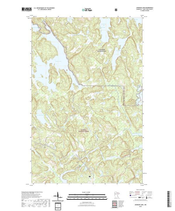 Johnson Lake topographic map thumbnail