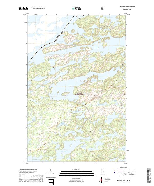 Kekekabic Lake topographic map thumbnail