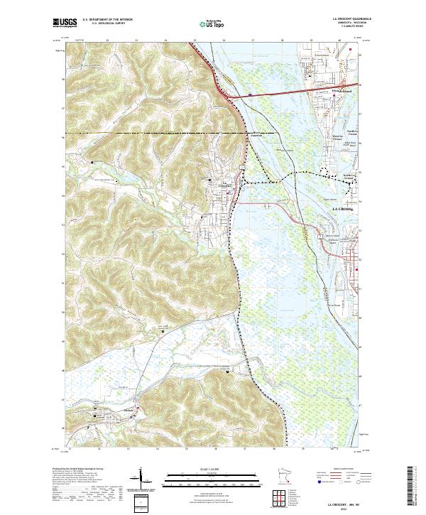 La Crescent topographic map thumbnail