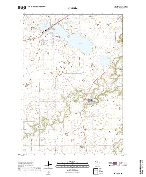 Lake Crystal topographic map thumbnail