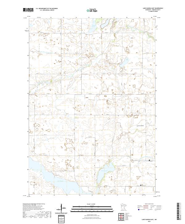 Lake Hanska East topographic map thumbnail