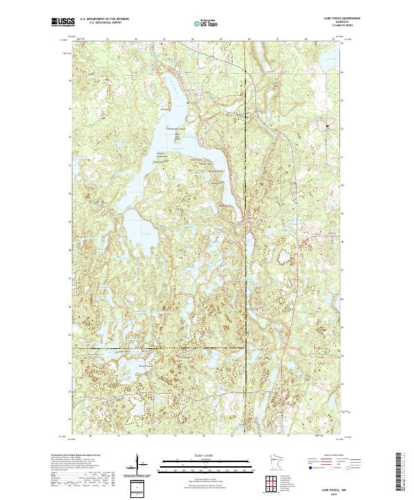 Lake Itasca topographic map thumbnail