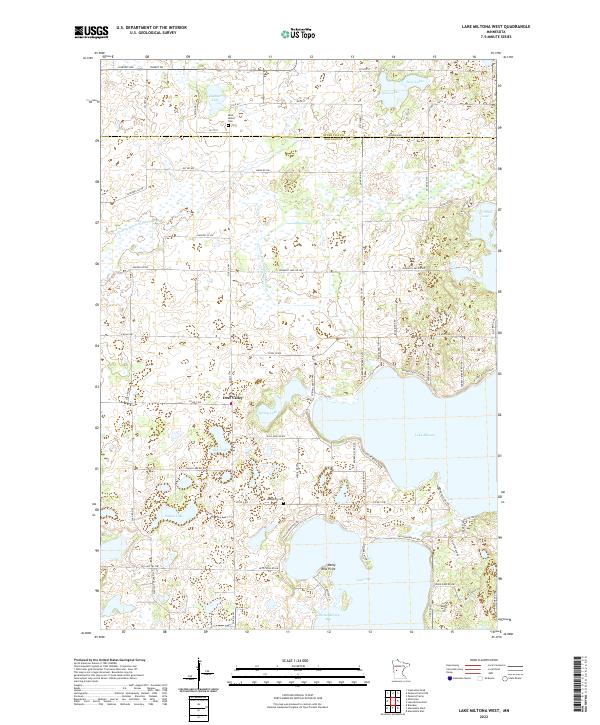 Lake Miltona West topographic map thumbnail