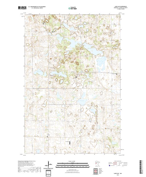 Lake Olaf topographic map thumbnail